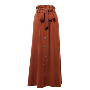 Be My Lover Rust Red Belted Skirt